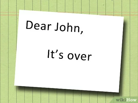 A printed Dear-John letter
